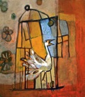 Bird in cage, Oil on Canvas 65x65cm, 2007