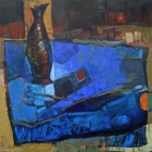 Blue still life, Oil on Canvas 50x50cm, 2003